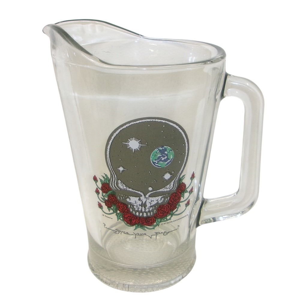 Vintage Grateful Dead Space Your Face Glass Beer Pitcher